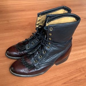 Vintage double kiltie Laredo roper boots